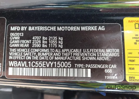 2014 BMW X1 xDrive28I from USA, damaged, VIN WBAVL1C55EVY15005